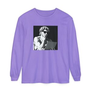 Artistic Long Sleeve T-Shirt – Thoughtful Portrait Design