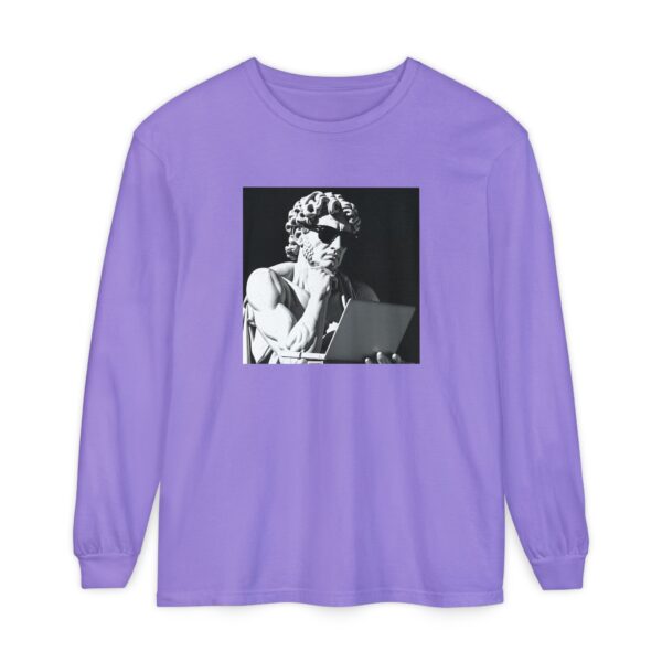 Artistic Long Sleeve T-Shirt - Thoughtful Portrait Design