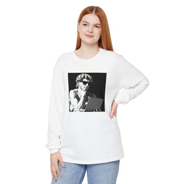 Artistic Long Sleeve T-Shirt - Thoughtful Portrait Design - Image 7