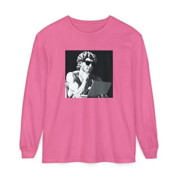 Artistic Long Sleeve T-Shirt - Thoughtful Portrait Design - Image 23