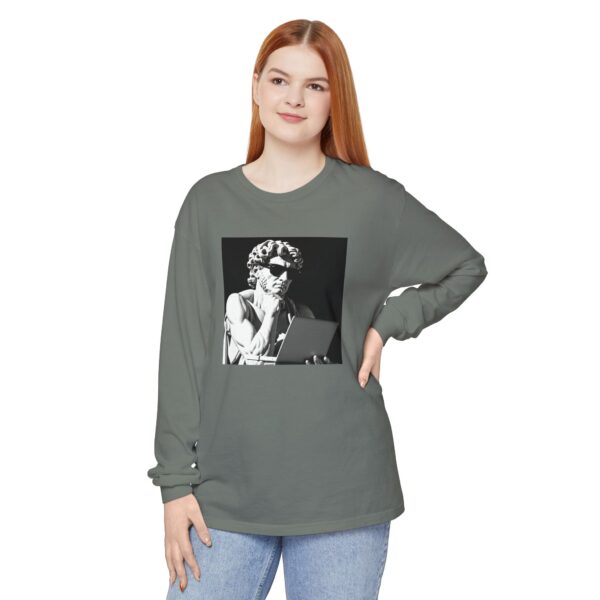 Artistic Long Sleeve T-Shirt - Thoughtful Portrait Design - Image 16