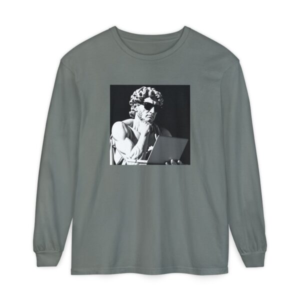 Artistic Long Sleeve T-Shirt - Thoughtful Portrait Design - Image 15