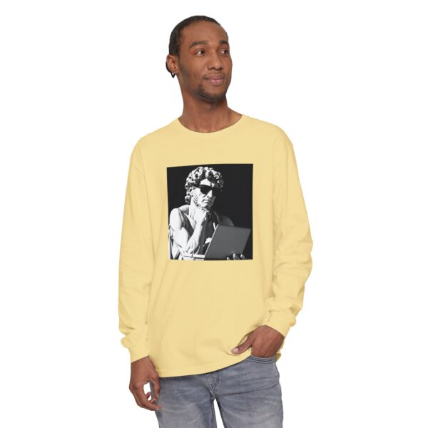Artistic Long Sleeve T-Shirt - Thoughtful Portrait Design - Image 14