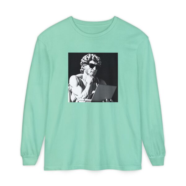 Artistic Long Sleeve T-Shirt - Thoughtful Portrait Design - Image 17