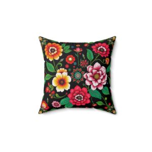 Flower Print Pillow Cover | Madhubani Art Form