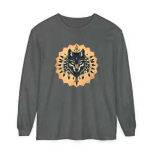 Sleek Wolf Graphic Tee | Native American Art Sweatshirt